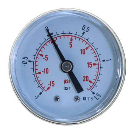MANOWAKUOMETR 50 MM -1 DO 1.5 BAR Z PRZYŁĄCZEM TYLNYM G1/4