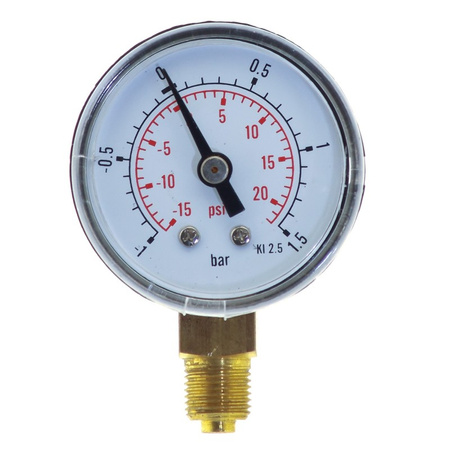 MANOWAKUOMETR 40 MM -1 DO 1.5 BAR Z PRZYŁĄCZEM DOLNYM G1/8