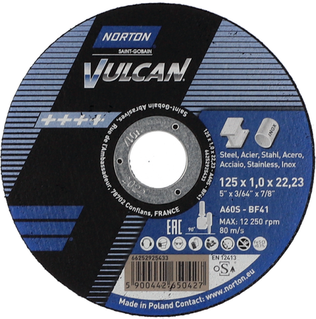 Tarcza ścierna Norton Vulcan 125x1.0x22 mm
