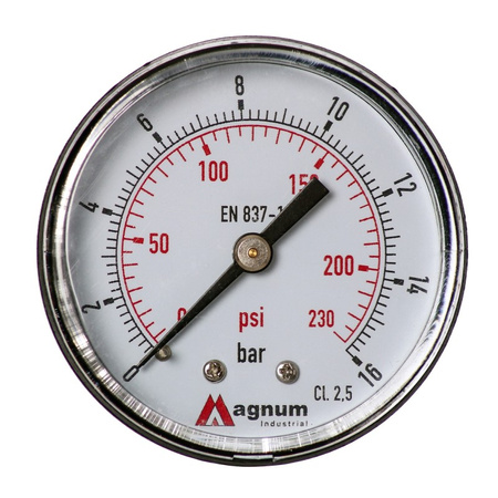 MANOMETR 50 MM 0-16 BAR Z PRZYŁĄCZEM TYLNYM G1/4