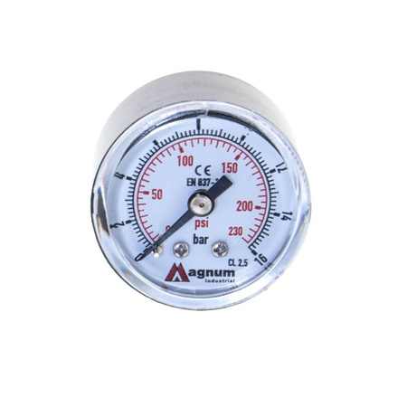MANOMETR 40 MM 0-16 BAR Z PRZYŁĄCZEM TYLNYM G1/8