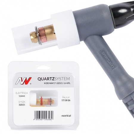 QUARTZSystem - mała soczewka dysza S, wymienne sitko 17/18/26 [na elektrodę 1.6mm]