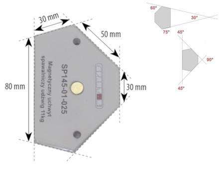 Magnetyczny uchwyt spawalniczy udźwig: 11kg