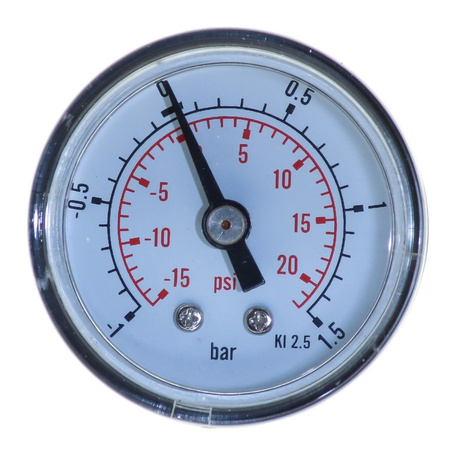MANOWAKUOMETR 40 MM -1 DO 1.5 BAR Z PRZYŁĄCZEM TYLNYM G1/8