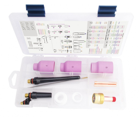TIG BOX DUŻA SOCZEWKA 17/18/26 zestaw na elektrodę 2.4mm
