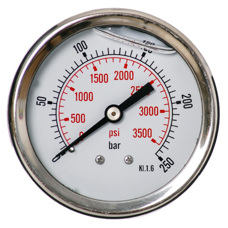MANOMETR GLICERYNOWY 63 MM TYLNY 0-250 BAR G1/4