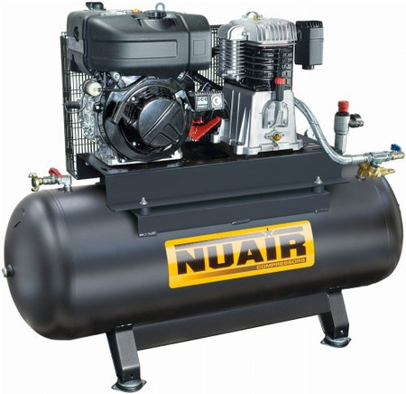Spalinowy kompresor tłokowy NUAIR ze zbiornikiem o pojemności 500L, 10 bar, silnik diesel