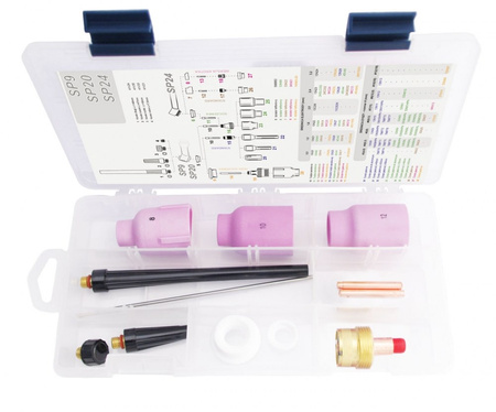TIG BOX DUŻA SOCZEWKA 17/18/26 zestaw na elektrodę 1.6mm