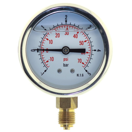 MANOWAKUOMETR GLICERYNOWY 63 MM DOLNY -1 DO 9 BAR G1/4