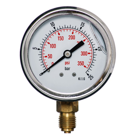 MANOMETR GLICERYNOWY 63 MM DOLNY 0-25 BAR G1/4