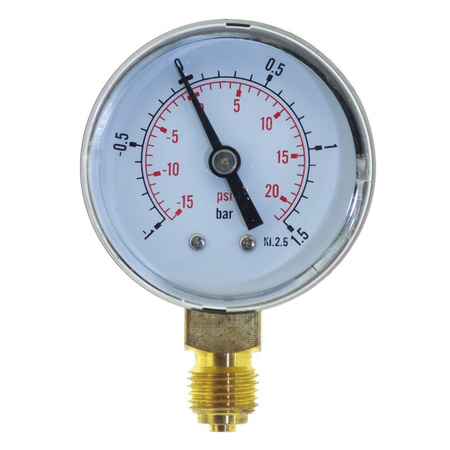 MANOWAKUOMETR 50 MM -1 DO 1.5 BAR Z PRZYŁĄCZEM DOLNYM G1/4