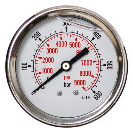 MANOMETR GLICERYNOWY 63 MM TYLNY 0-600 BAR G1/4