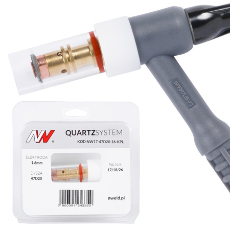 QUARTZSYSTEM - mała soczewka dysza L 17/18/26 [na elektrodę 1.6mm]