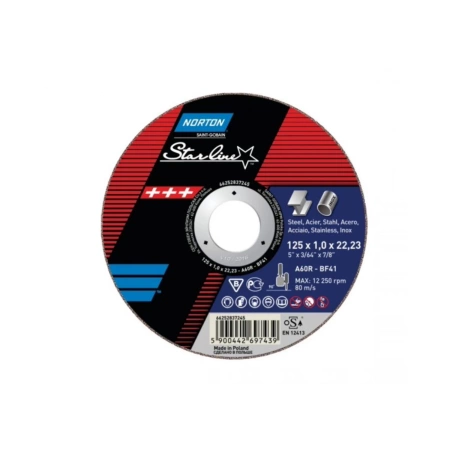 Tarcza ścierna Norton Starline T1A - 125x1.0x22 mm