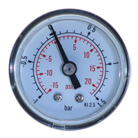 MANOWAKUOMETR 40 MM -1 DO 1.5 BAR Z PRZYŁĄCZEM TYLNYM G1/8