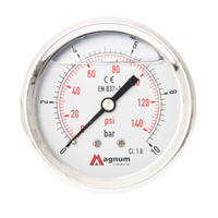 MANOMETR GLICERYNOWY 63 MM TYLNY 0-10 BAR G1/4