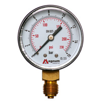 MANOMETR 50 MM 0-16 BAR Z PRZYŁĄCZEM DOLNYM G1/4